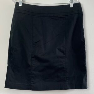 Loft Black Skirt‎ With Side Zipper and Double Vent Slits at Center Back Size 12P
